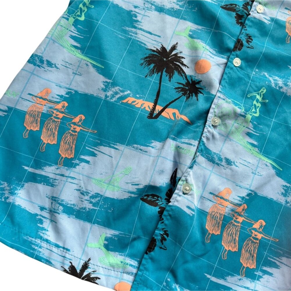 Brooklyn Cloth MFG Co Mens Hawaiian Style Button Front Shirt-Blue-M-GUC - Picture 4 of 5
